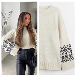 H&M pearl sweater size lg BNWT!